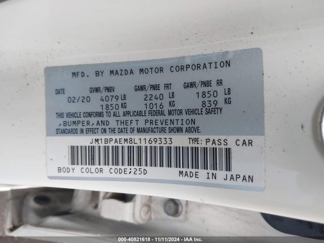JM1BPAEM8L1169333 Mazda Mazda3 Premium Package