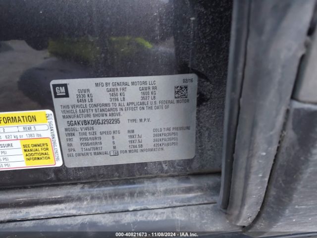 5GAKVBKD6GJ292295 Buick Enclave Leather