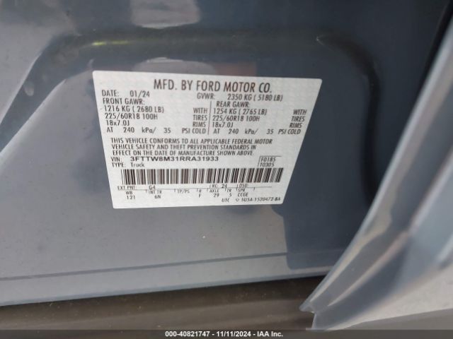 3FTTW8M31RRA31933 Ford Maverick Lariat