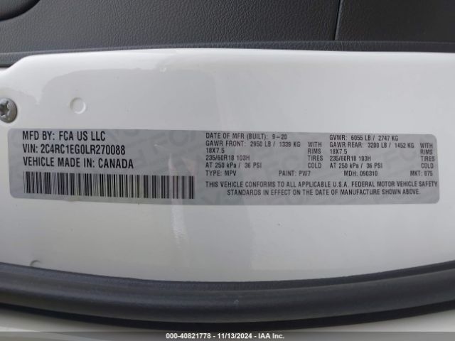 2020 CHRYSLER PACIFICA 2C4RC1EG0LR270088 Photo 8