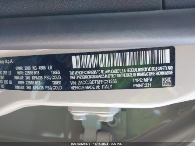 ZACCJBDT8FPC31256 Jeep Renegade Limited