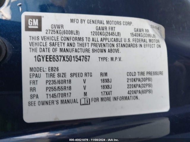 2005 CADILLAC SRX 1GYEE637X50154767 Photo 8