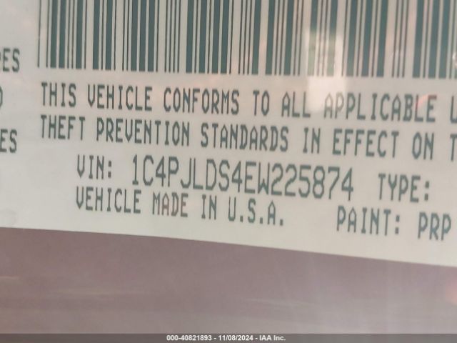 1C4PJLDS4EW225874 Jeep Cherokee Limited