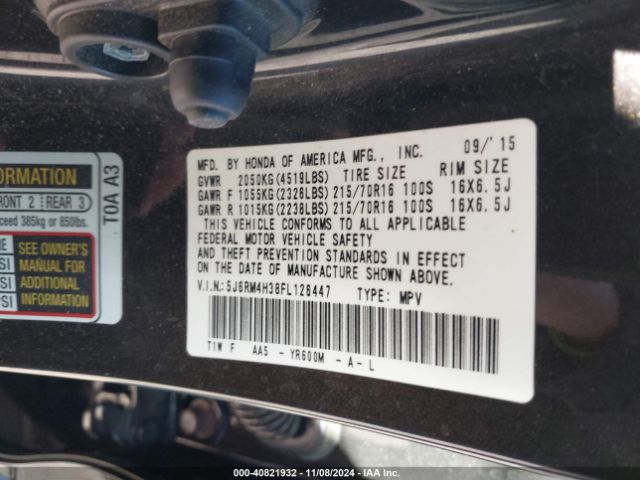 5J6RM4H38FL126447 Honda CR-V LX