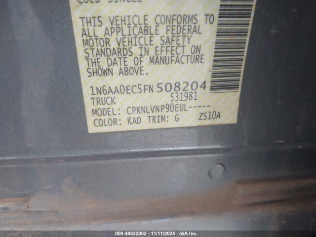 Nissan Titan Sl 2015 1N6AA0EC5FN508204 Image 9