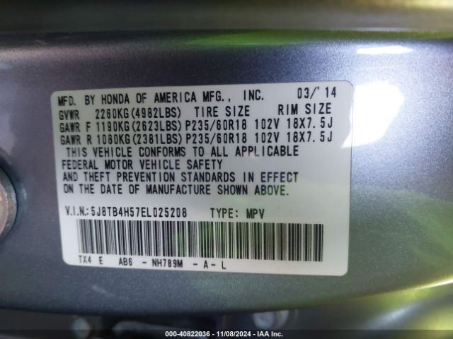 5J8TB4H57EL025208 Acura RDX