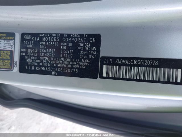 KNDMA5C16G6120778 KIA Sedona L