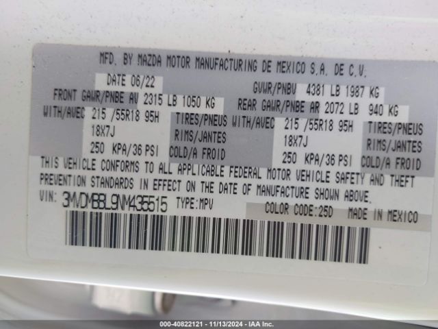 3MVDMBBL9NM435515 Mazda Cx-30 Select