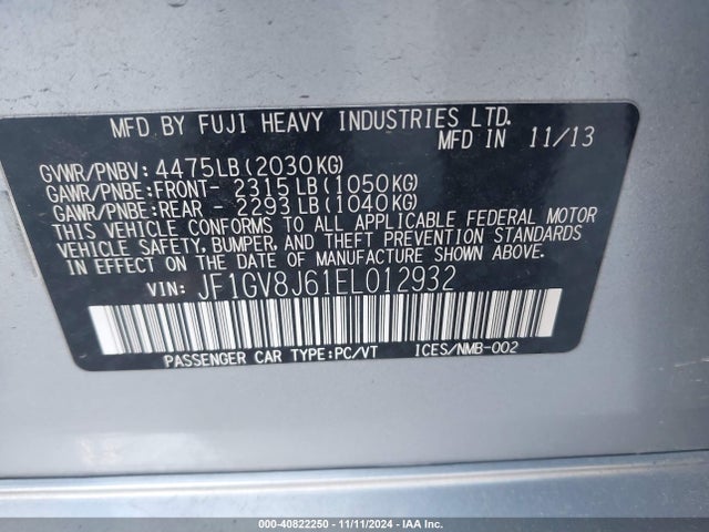 JF1GV8J61EL012932 Subaru Impreza Wrx Sti