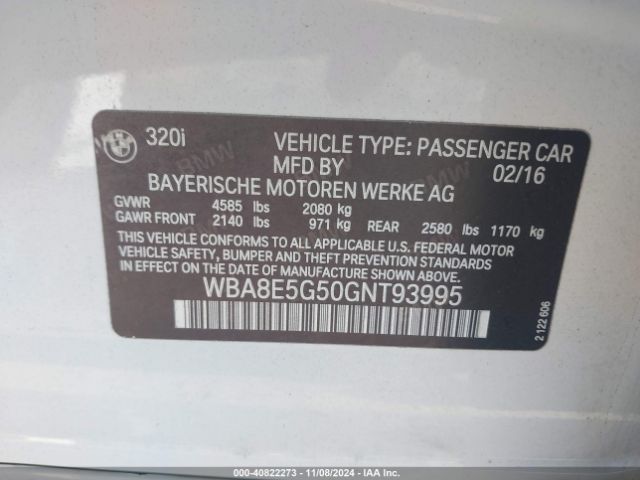 WBA8E5G50GNT93995 BMW 320i Xdrive