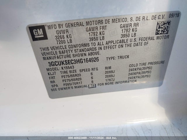 Chevrolet Silverado 1500 2lz 2017 3GCUKSEC3HG164926 Image 9