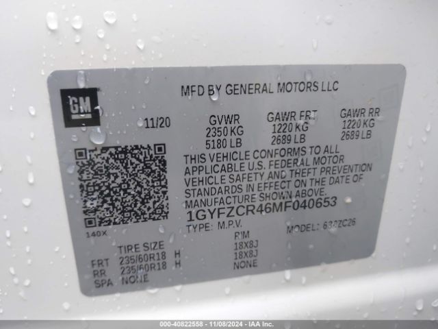 1GYFZCR46MF040653 Cadillac Xt4 Fwd Premium Luxury