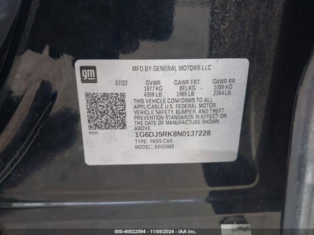 1G6DJ5RK8N0137228 Cadillac Ct4 Luxury