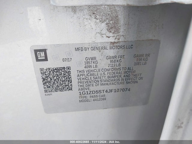 1G1ZD5ST4JF107074 Chevrolet MALIBU LT