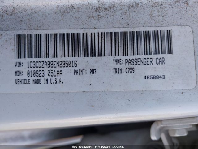 1C3CDZAB9EN235016 Dodge AVENGER SE