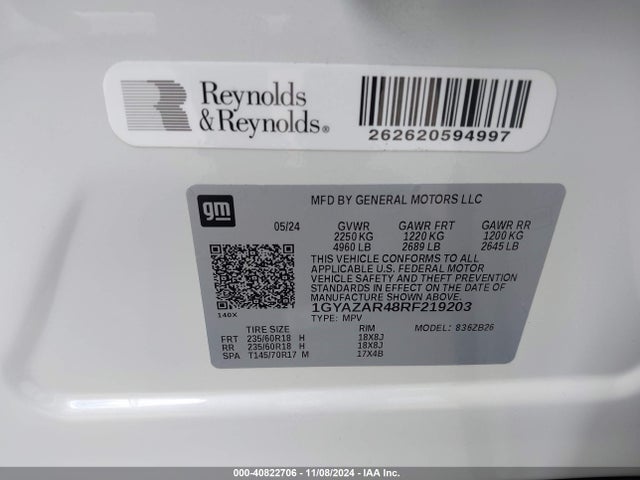 2024 CADILLAC XT4 1GYAZAR48RF219203 Photo 8