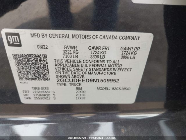 2GCUDEED9N1509952 Chevrolet Silverado 1500 4wd  Short Bed Rst