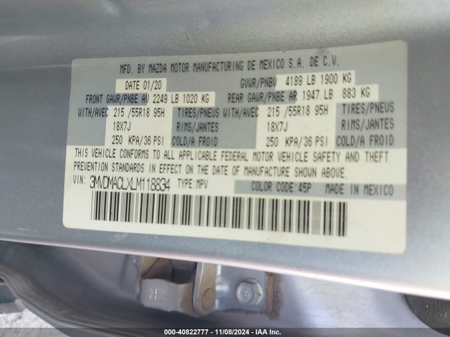 3MVDMACLXLM118834 Mazda Cx-30 Select Package
