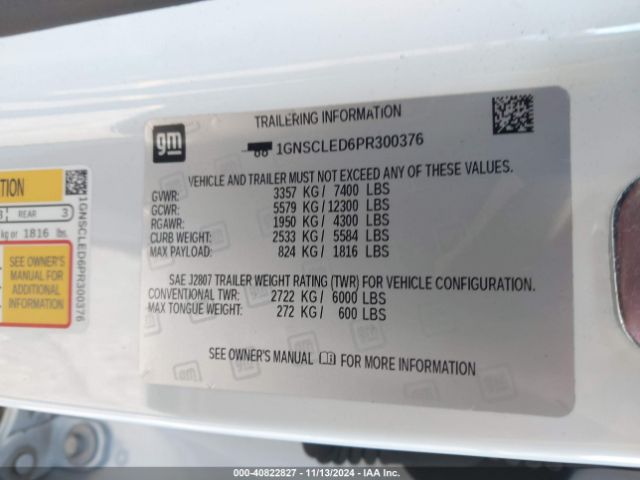 1GNSCLED6PR300376 Chevrolet Tahoe 2wd Commercial Fleet