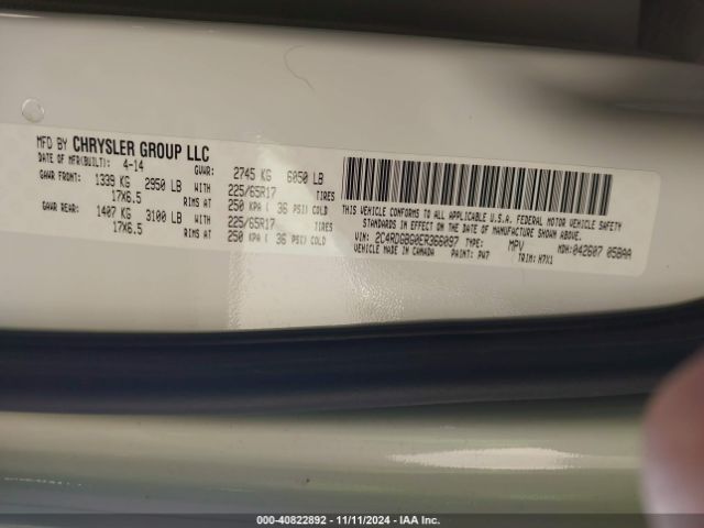 2C4RDGBG0ER366097 Dodge Grand Caravan American Value Pkg