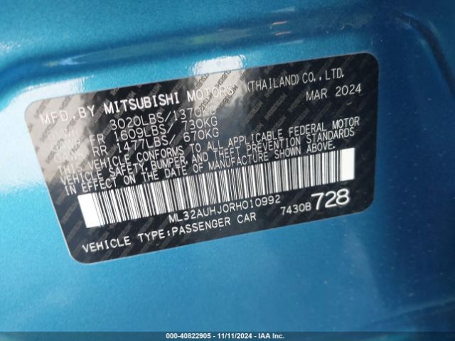 2024 MITSUBISHI MIRAGE ML32AUHJ0RH010992 Photo 8
