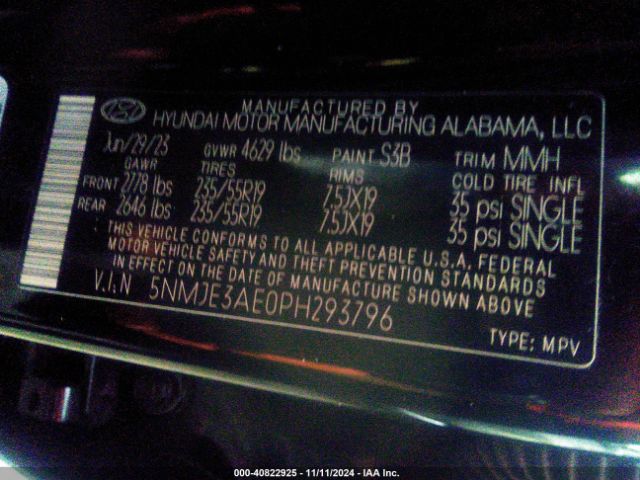 5NMJE3AE0PH293796 Hyundai Tucson Limited
