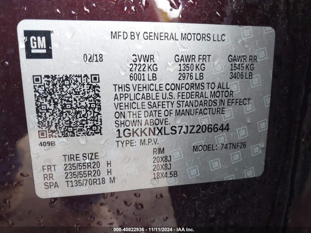 GMC Acadia Denali 2018 1GKKNXLS7JZ206644 Image 9