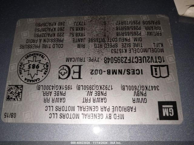 1GTV2UEC7FZ395048 GMC Sierra 1500 Sle