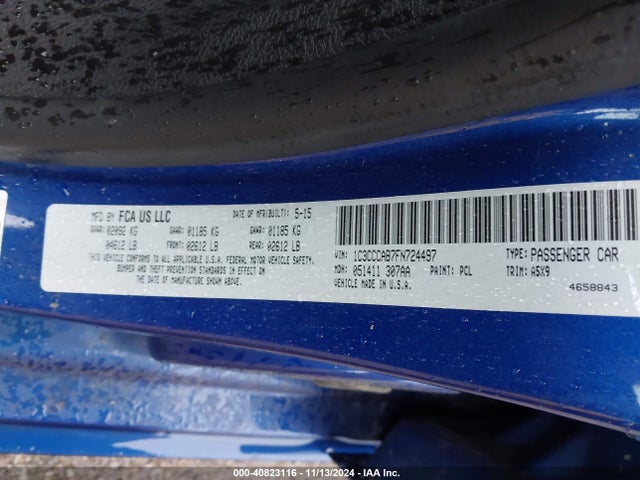Chrysler 200 Limited 2015 1C3CCCAB7FN724497 Image 9