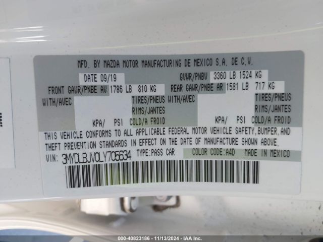 3MYDLBJV0LY705634 Toyota YARIS LE