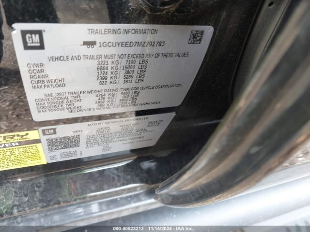 1GCUYEED7MZ292783 Chevrolet Silverado 1500 4wd  Short Bed Rst