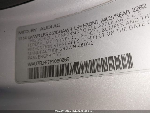 WAU7FLFF7F1080665 Audi A3 2.0t Premium