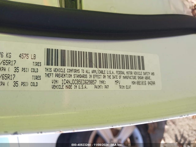 1C4NJDCB5ED629857 Jeep Compass Limited