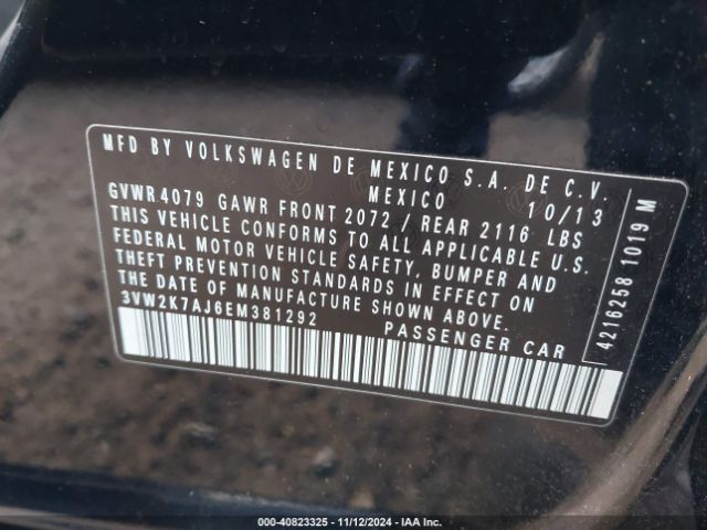 3VW2K7AJ6EM381292 Volkswagen Jetta 2.0l S