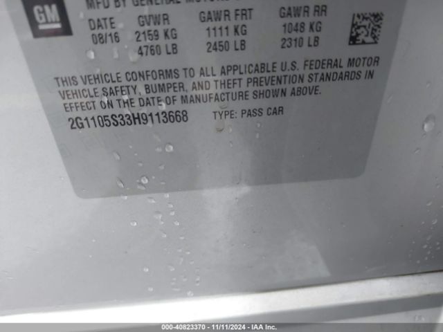 2G1105S33H9113668 Chevrolet IMPALA 1LT
