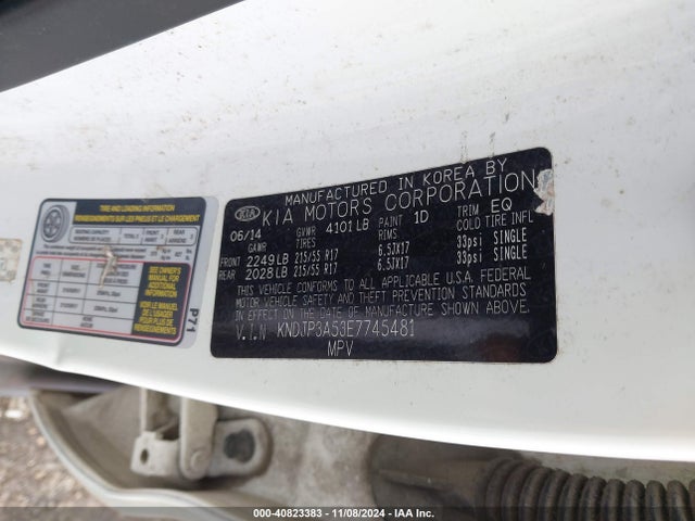 KIA SOUL + 2014 KNDJP3A53E7745481 Image 9
