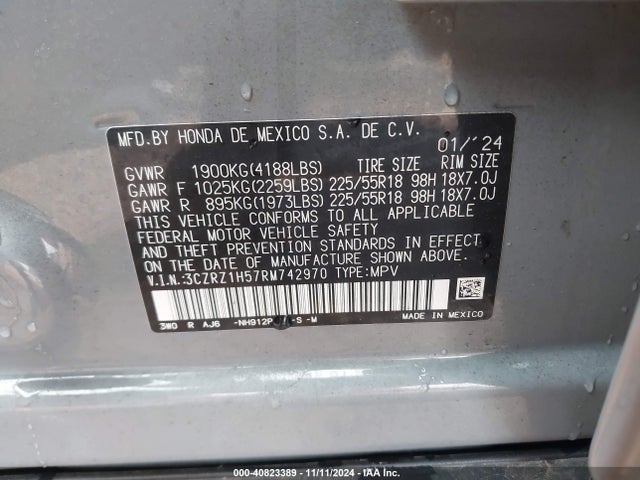 3CZRZ1H57RM742970 Honda Hr-v 2wd Sport/sport