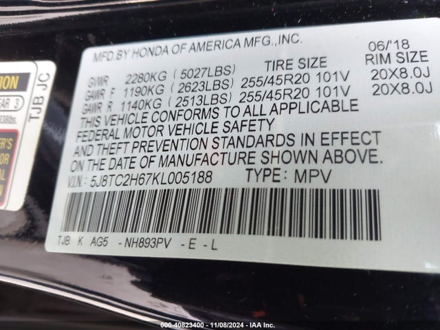 5J8TC2H67KL005188 Acura Rdx A-spec Package
