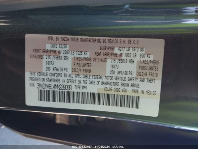 3MVDMABL4MM239099 Mazda Cx-30 Select