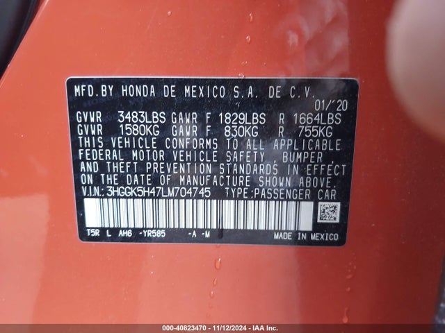 Honda FIT LX 2020 3HGGK5H47LM704745 Image 9