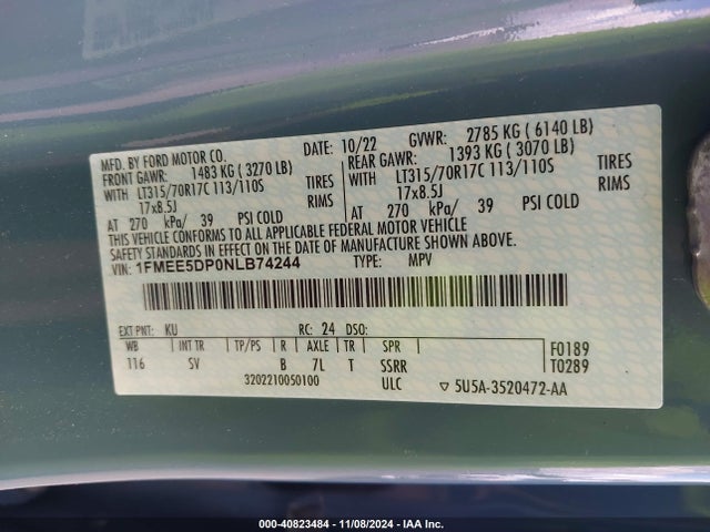 Ford Bronco Black Diamond 2022 1FMEE5DP0NLB74244 Image 9