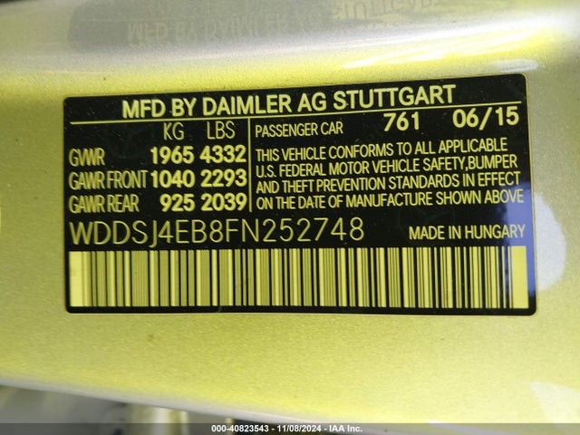 Mercedes-Benz CLA 250 2015 WDDSJ4EB8FN252748 Image 9