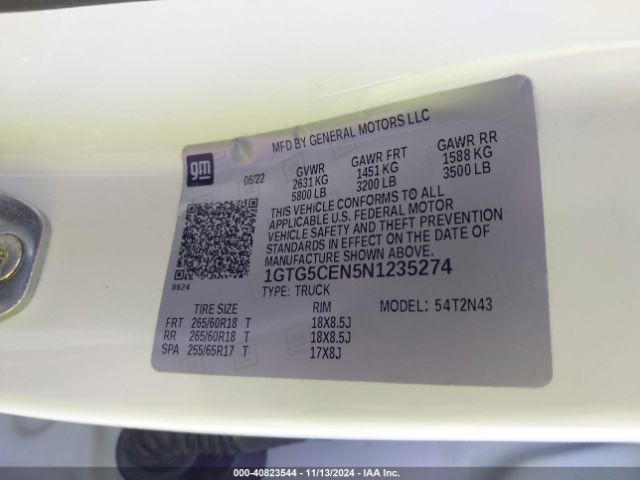 1GTG5CEN5N1235274 GMC Canyon 2wd  Short Box Elevation