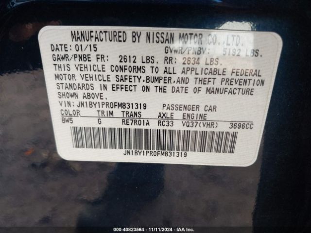 JN1BY1PR0FM831319 Infiniti Q70l 3.7x