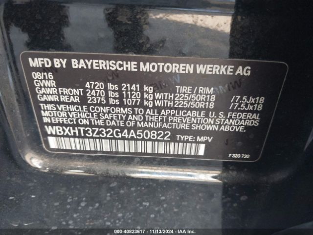 WBXHT3Z32G4A50822 BMW X1 Xdrive28i