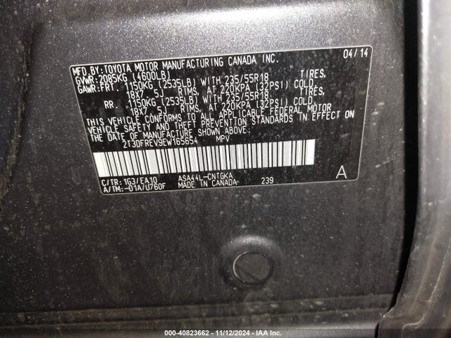Toyota Rav4 Limited 2014 2T3DFREV9EW165654 Image 9