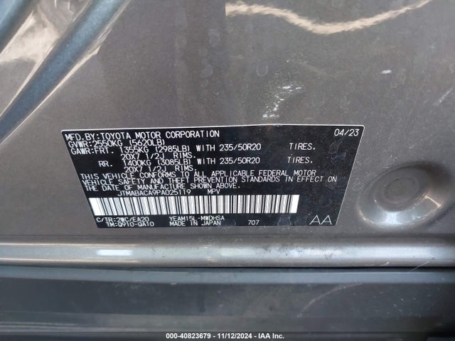 Toyota Bz4x Limited 2023 JTMABACA9PA025119 Image 9