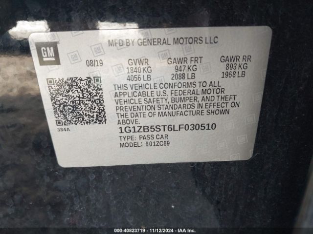 1G1ZB5ST6LF030510 Chevrolet Malibu Fwd Ls