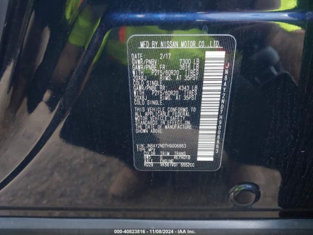 JN8AY2ND7H9006863 Nissan Armada Platinum