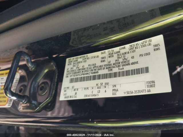 1FTEW1CP6HKC10895 Ford F-150 Xlt